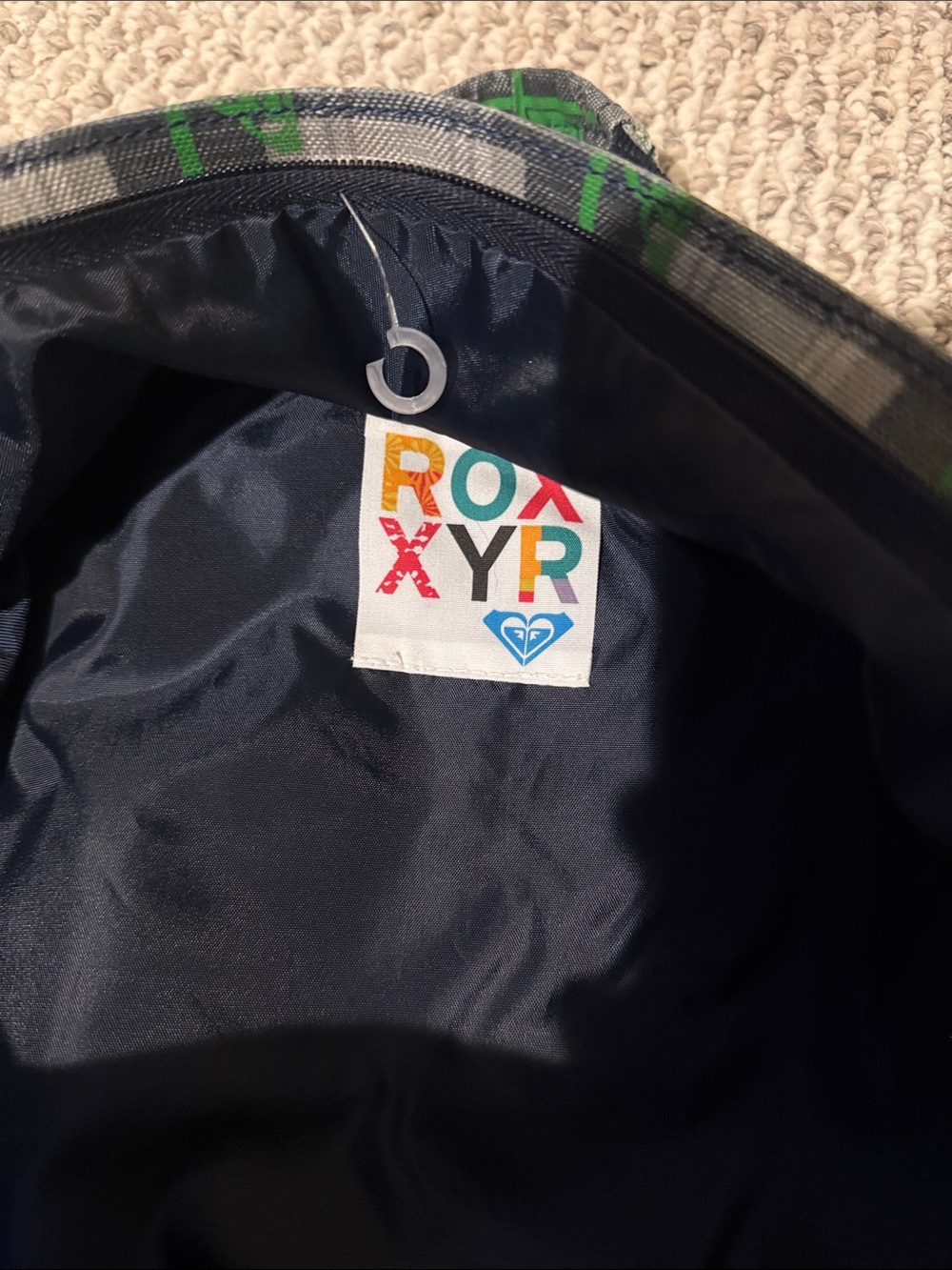 Roxy Green, Gray and White Plaid Backpack - Picture 3 of 6